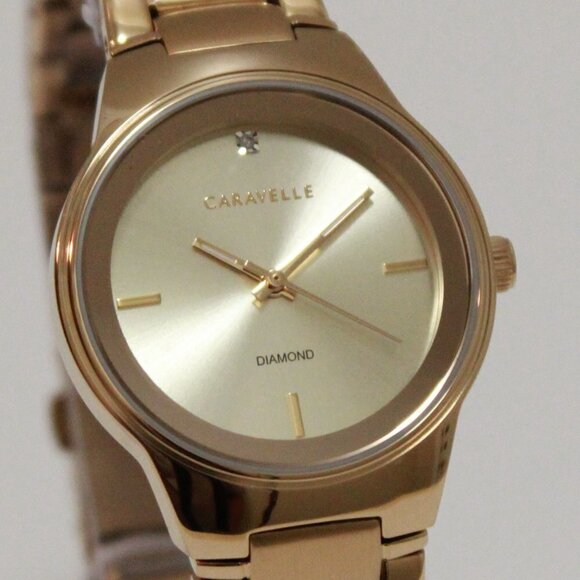Caravelle Ladies Diamond Accent Watch By Bulova 30mm - Picture 8 of 13